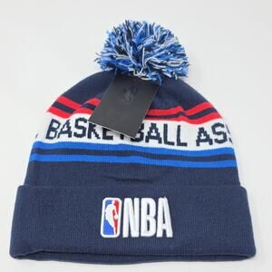 Ultra GAME NBA Officially Licensed Pom Knit Beanie Hat Blue Red White One Size